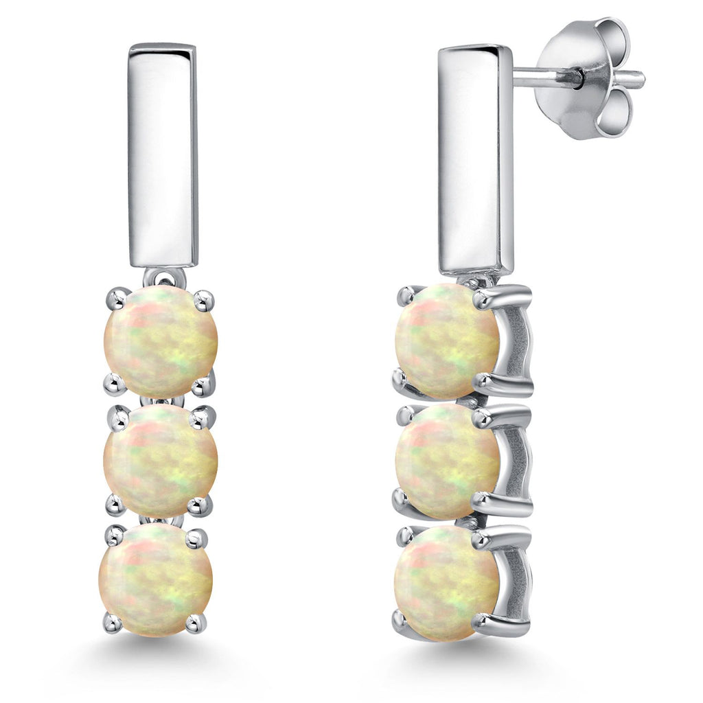 Ethiopian Opal-Cabochon - October_Earrings in 925 Sterling Silver
