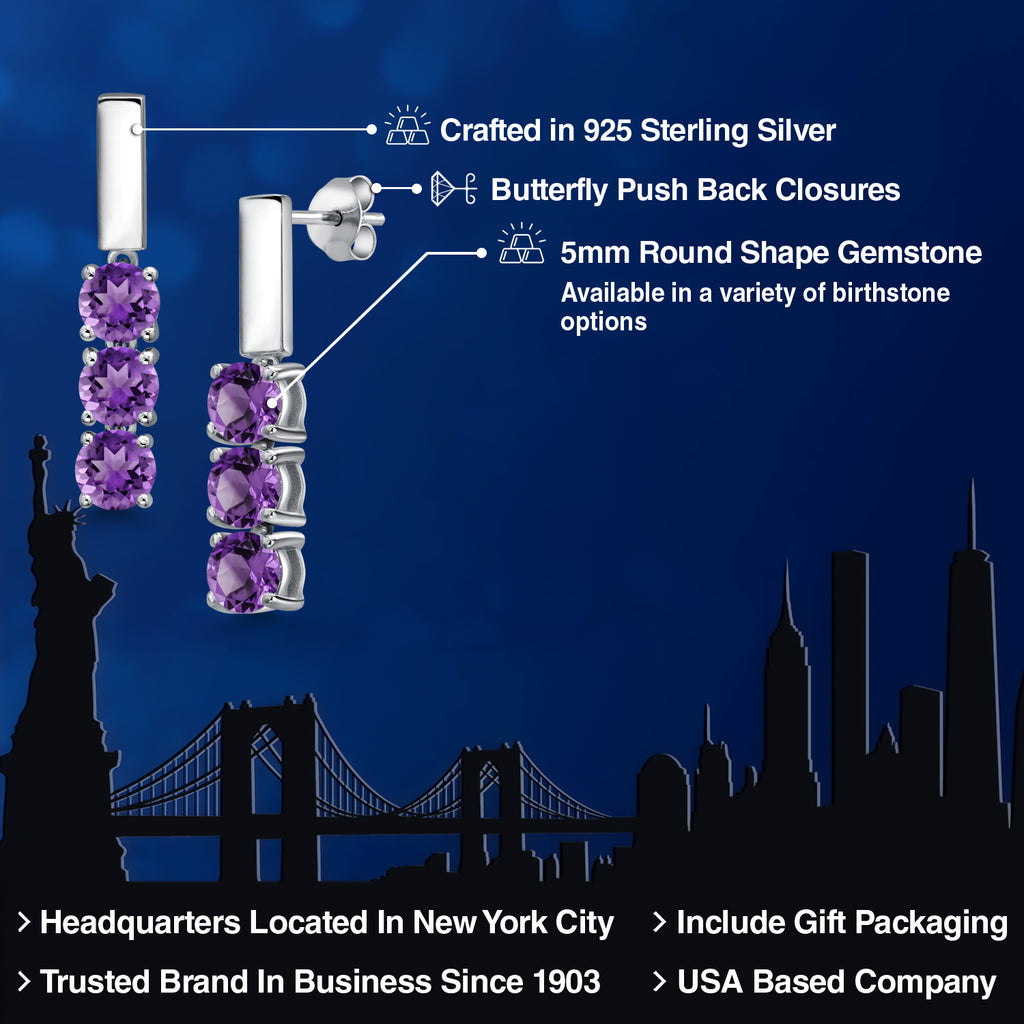 Amethyst - February_Earrings in 925 Sterling Silver