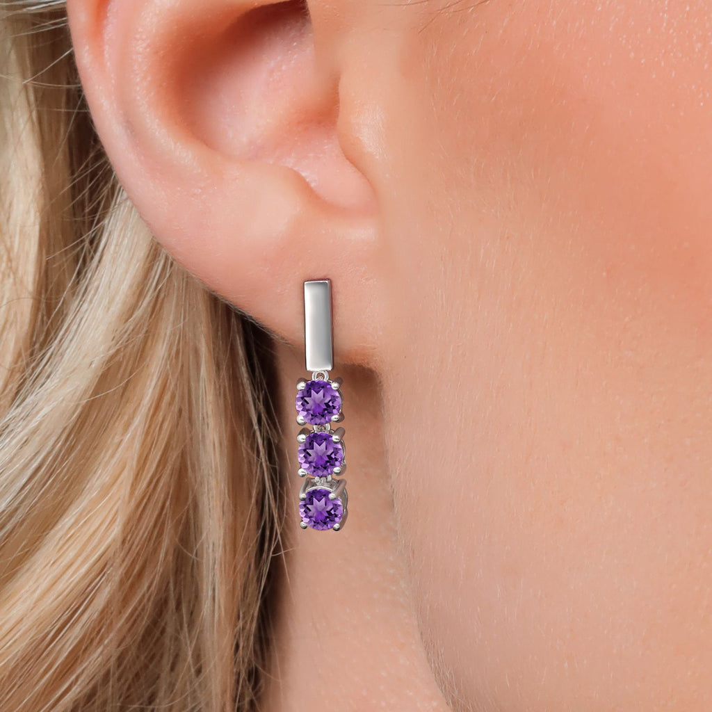 Amethyst - February_Earrings in 925 Sterling Silver
