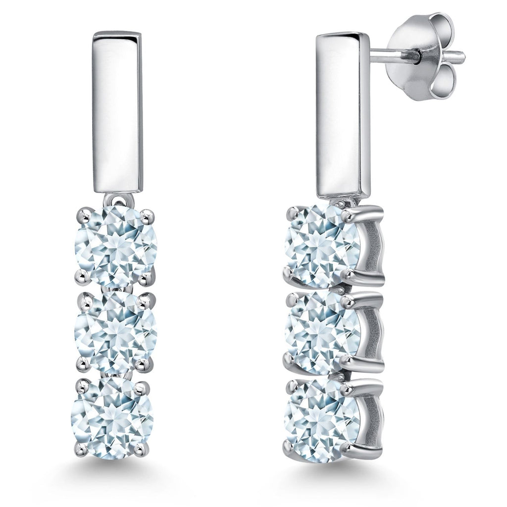 Aquamarine - March_Earrings in 925 Sterling Silver