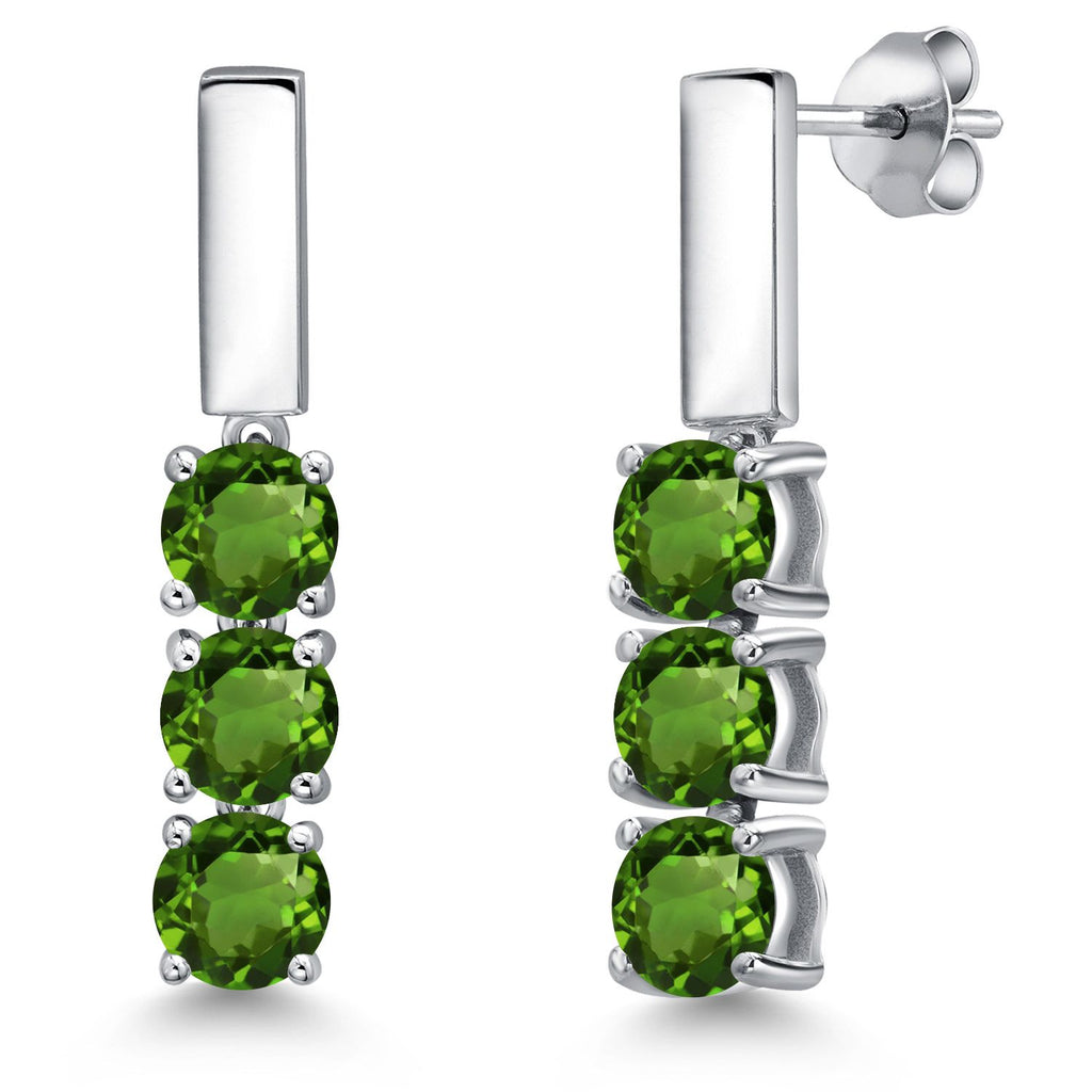 Chrome Diopside_Earrings in 925 Sterling Silver