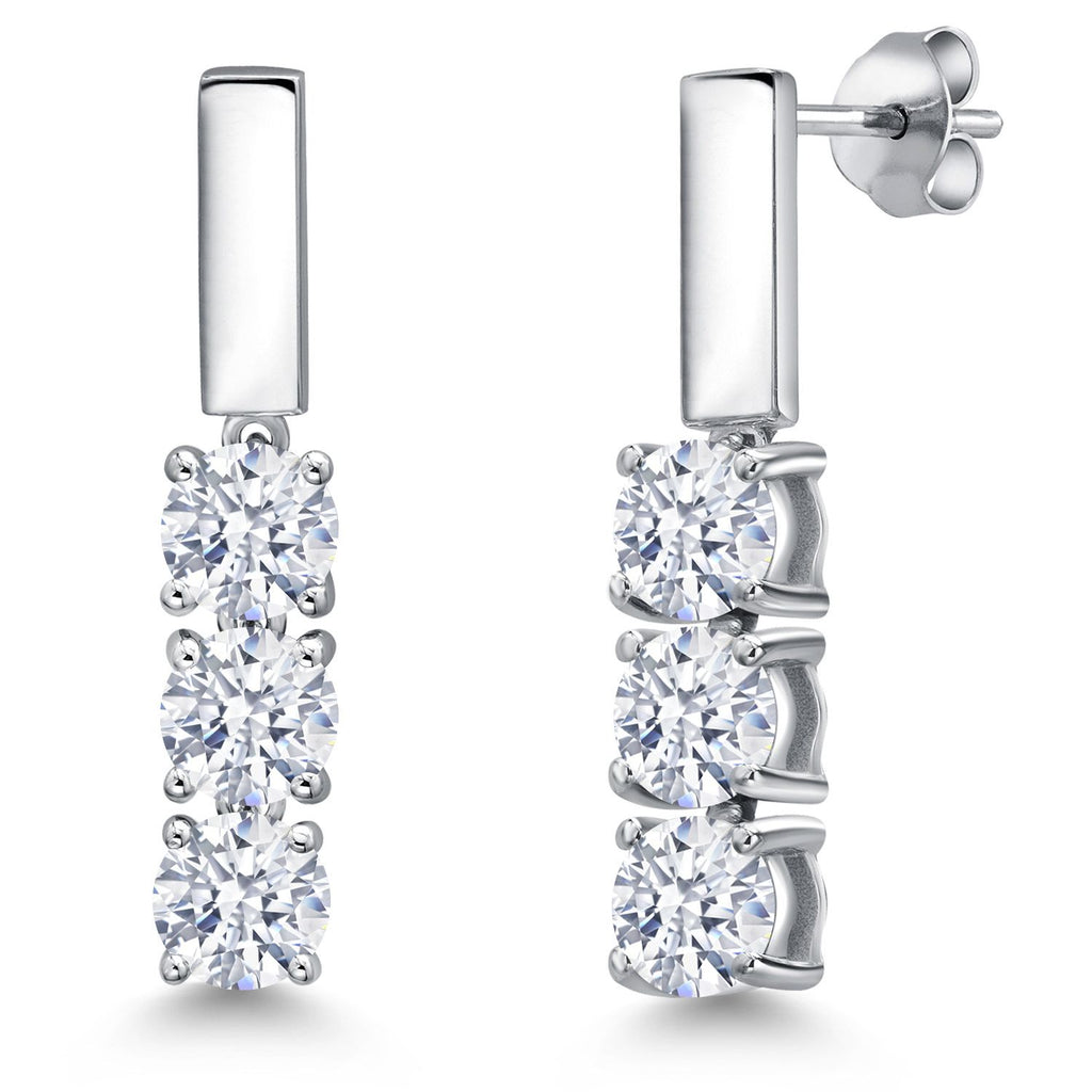 White Zirconia_Earrings in 925 Sterling Silver