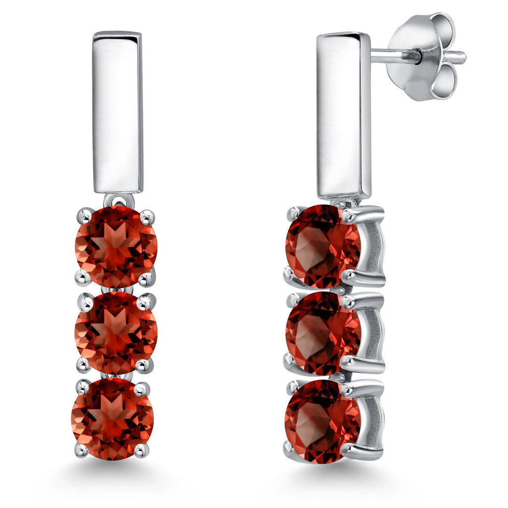 Garnet - January_Earrings in 925 Sterling Silver