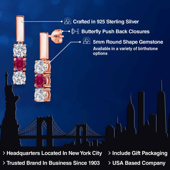 Earrings in 925 Rose Gold Plated Silver