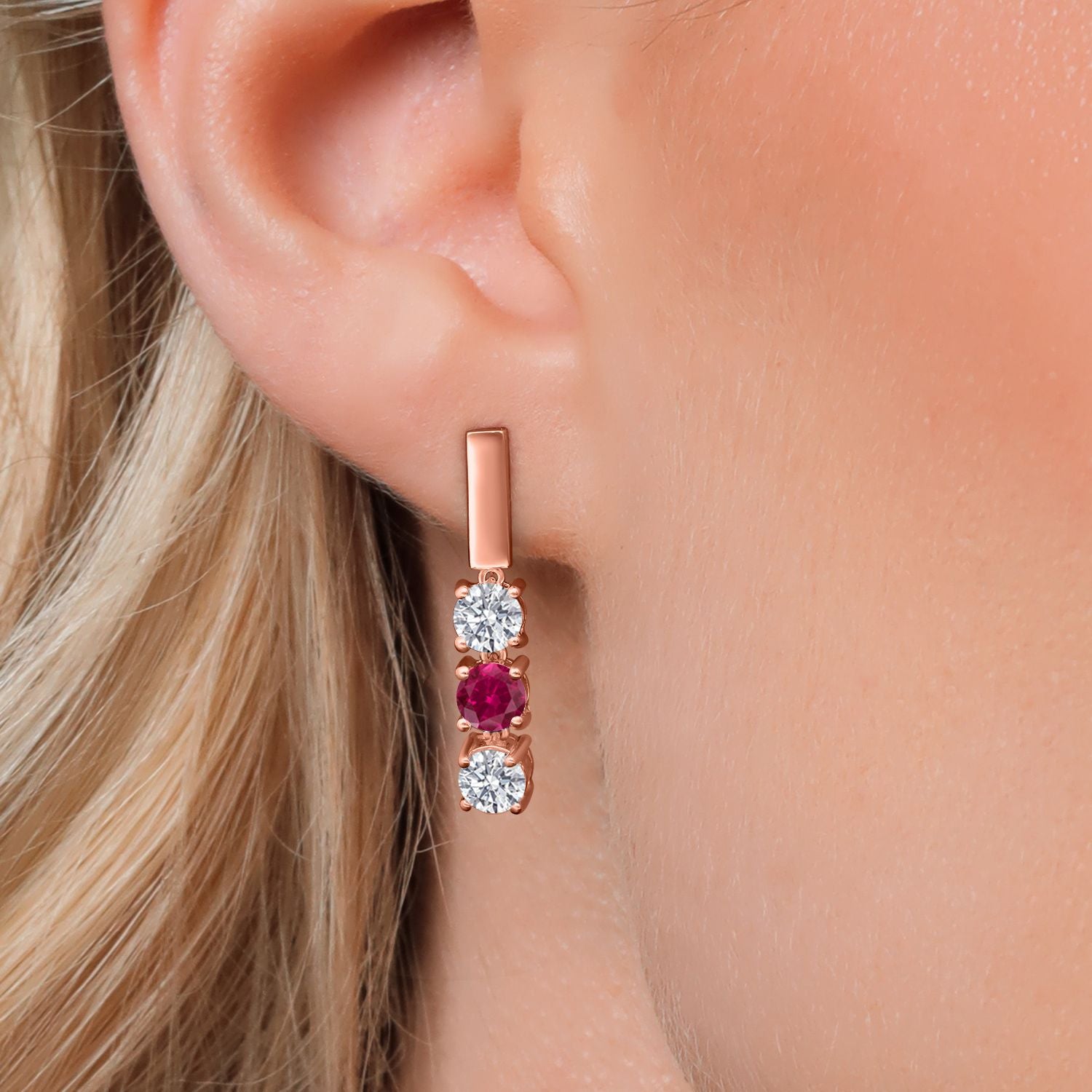 Earrings in 925 Rose Gold Plated Silver