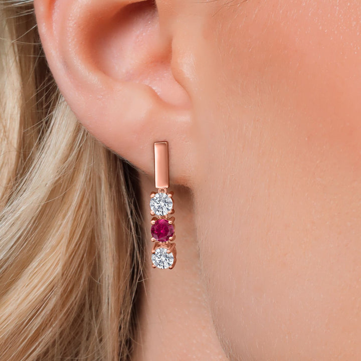 Earrings in 925 Rose Gold Plated Silver