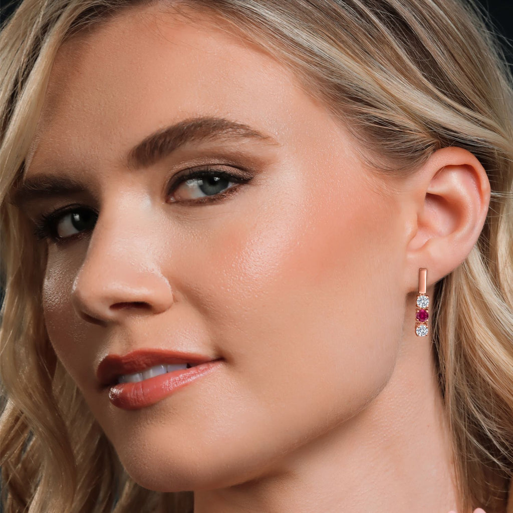Earrings in 925 Rose Gold Plated Silver