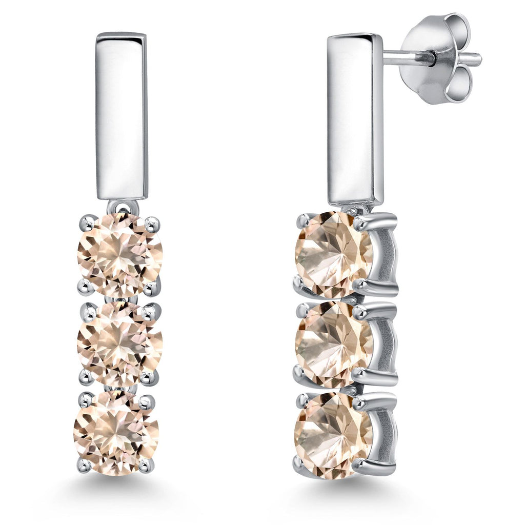 Morganite - October_Earrings in 925 Sterling Silver