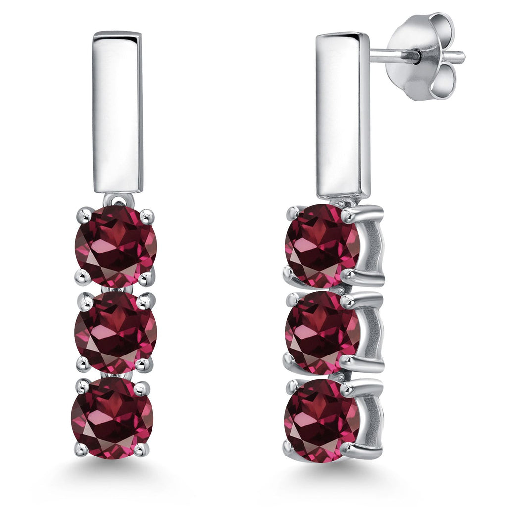 Rhodolite Garnet_Earrings in 925 Sterling Silver
