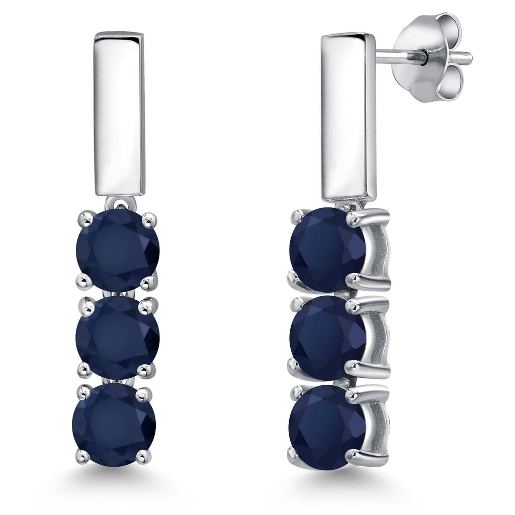Blue Sapphire - September_Earrings in 925 Sterling Silver