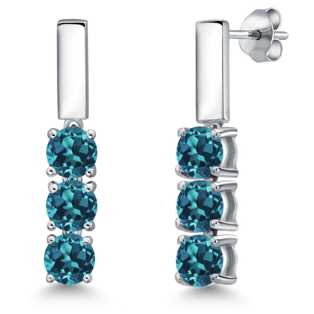 London Blue Topaz - November_Earrings in 925 Sterling Silver