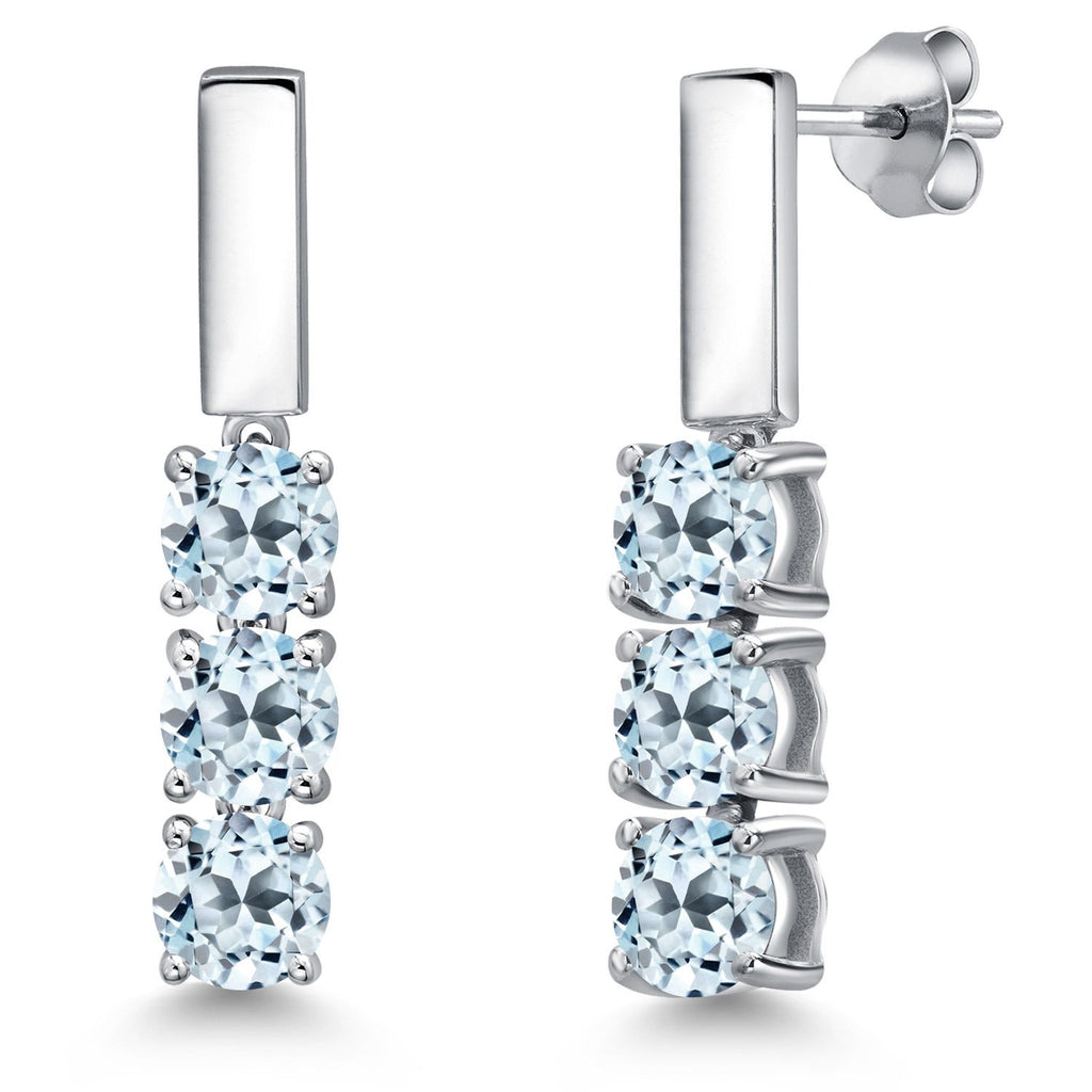 Sky Blue Topaz - November_Earrings in 925 Sterling Silver