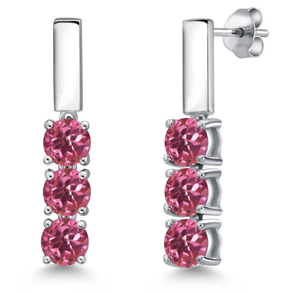 Pink Tourmaline - October_Earrings in 925 Sterling Silver