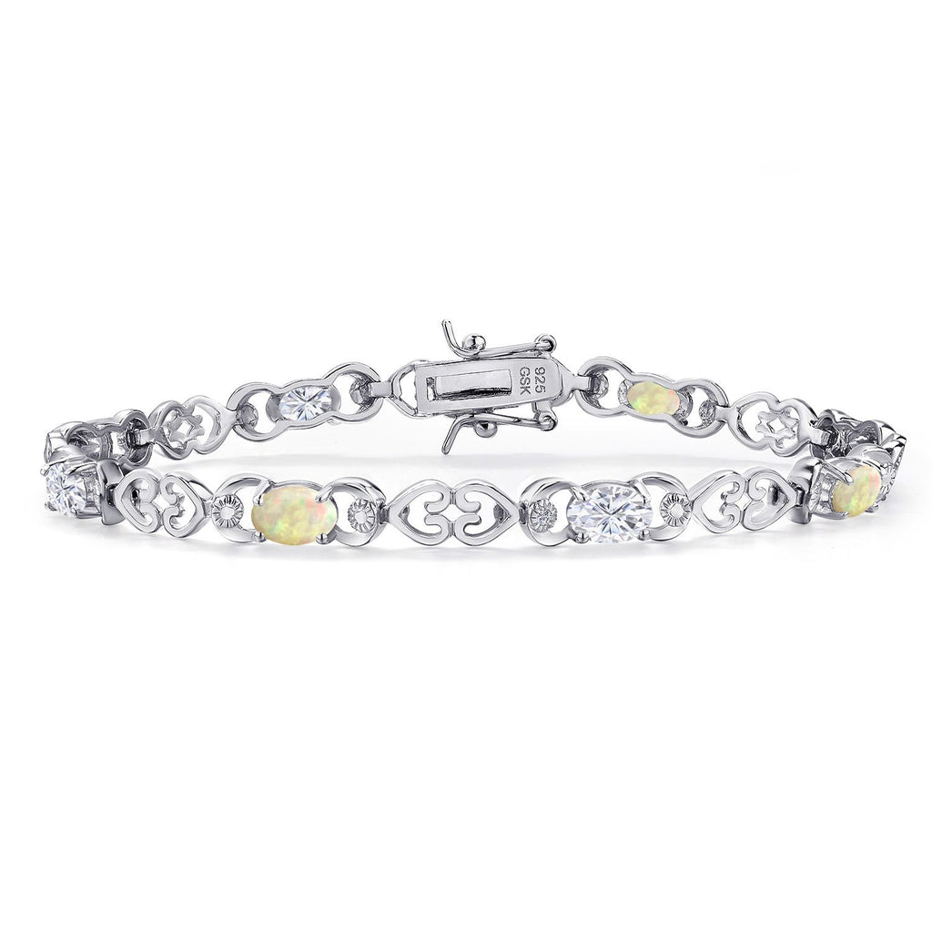 Ethiopian Opal-Cabochon - October_Bracelet in 925 Sterling Silver
