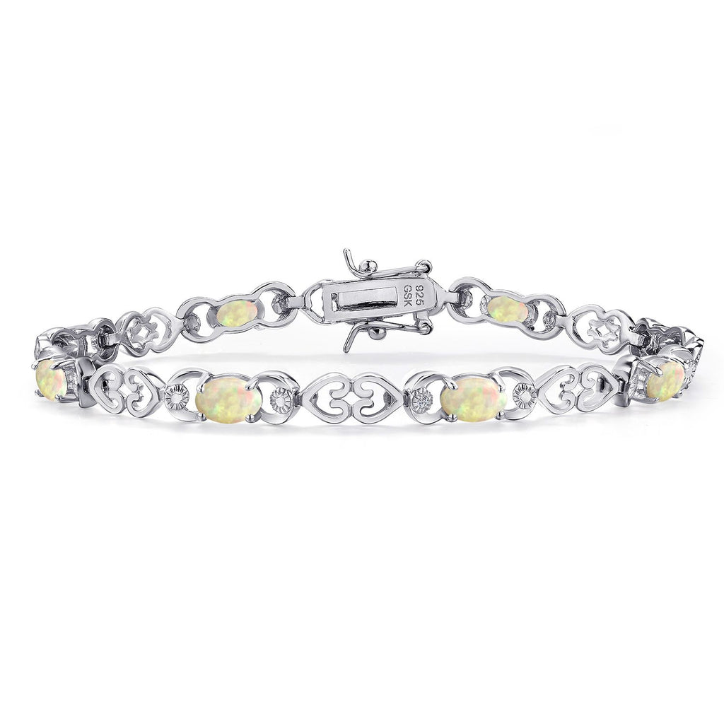 Ethiopian Opal-Cabochon - October_Bracelet in 925 Sterling Silver