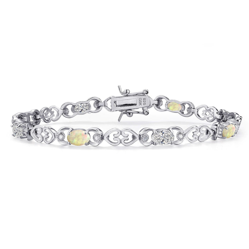 Ethiopian Opal-Cabochon - October_Bracelet in 925 Sterling Silver