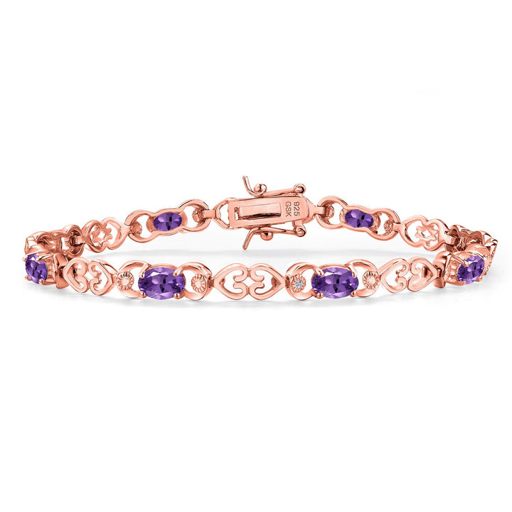 Amethyst - February_Bracelet in 925 Rose Gold Plated Silver