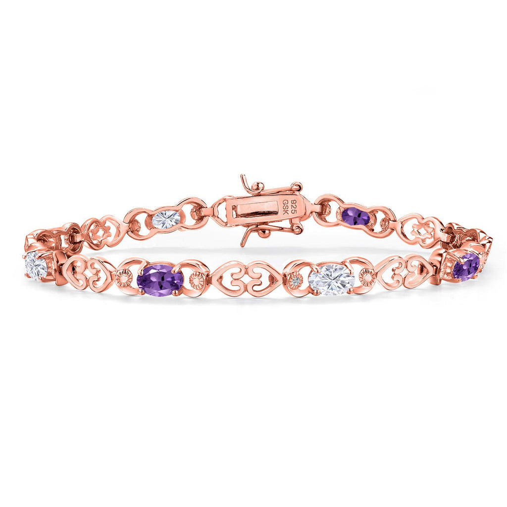 Amethyst - February_Bracelet in 925 Rose Gold Plated Silver