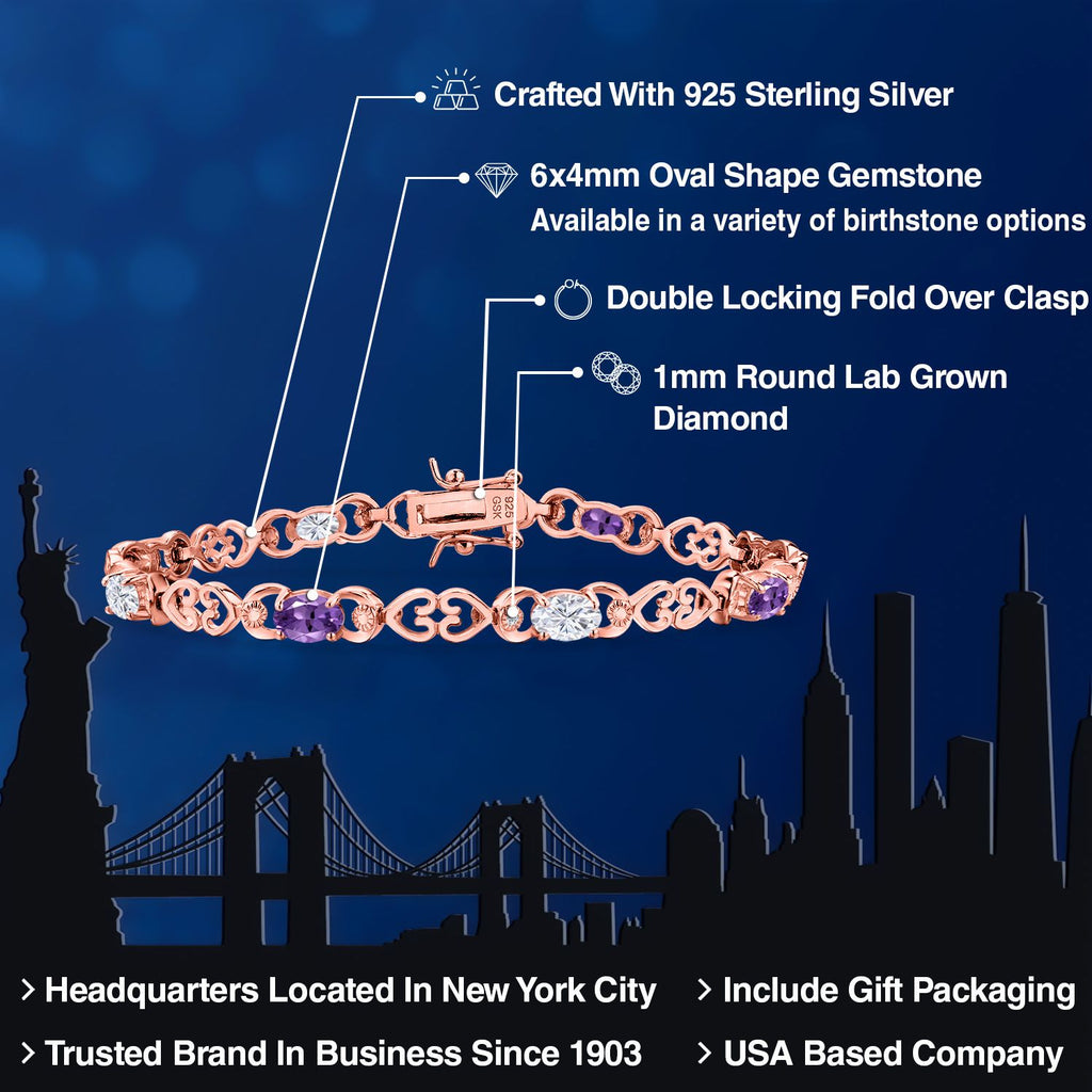 Bracelet in 925 Rose Gold Plated Silver