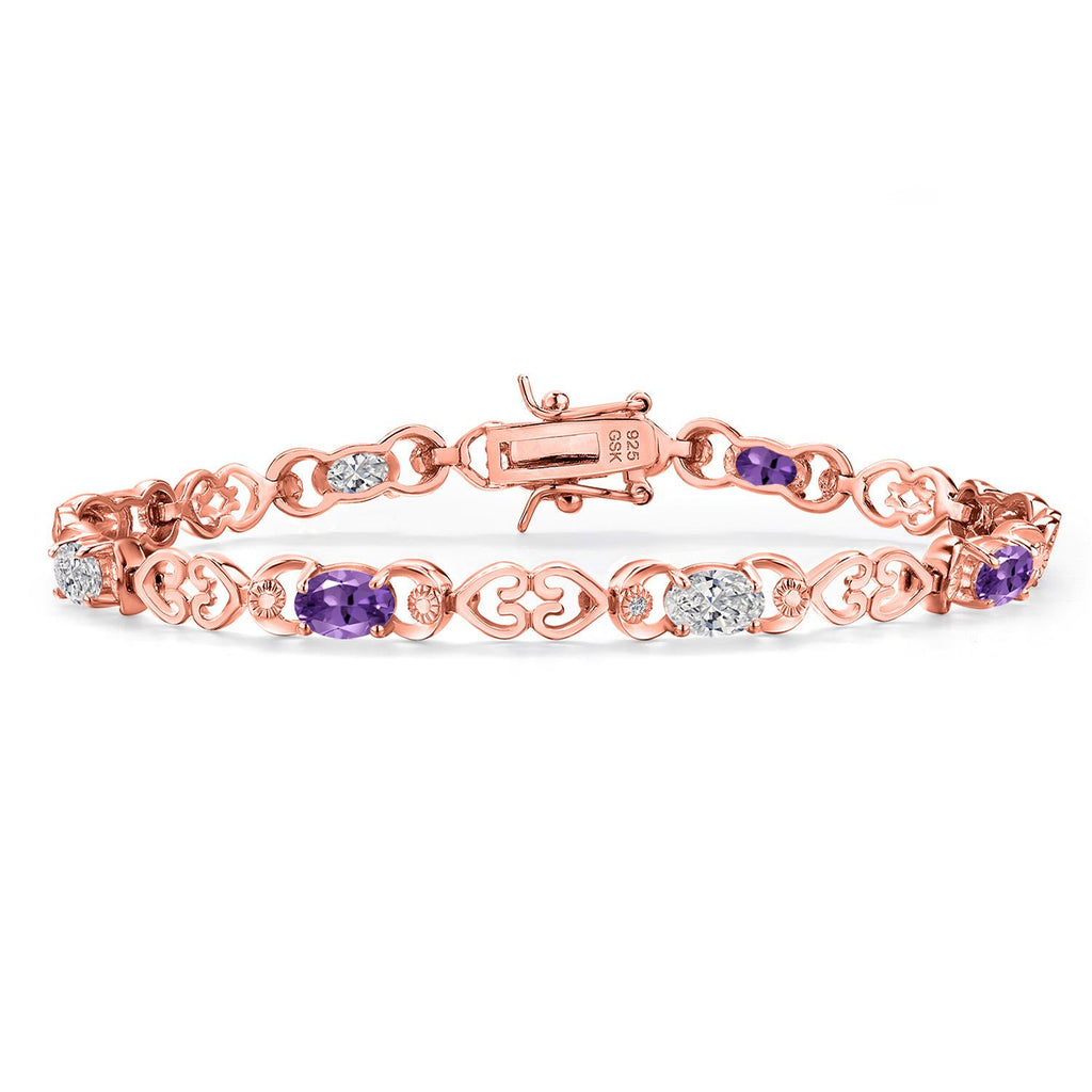 Amethyst - February_Bracelet in 925 Rose Gold Plated Silver