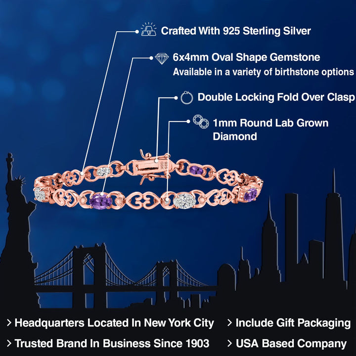 Bracelet in 925 Rose Gold Plated Silver