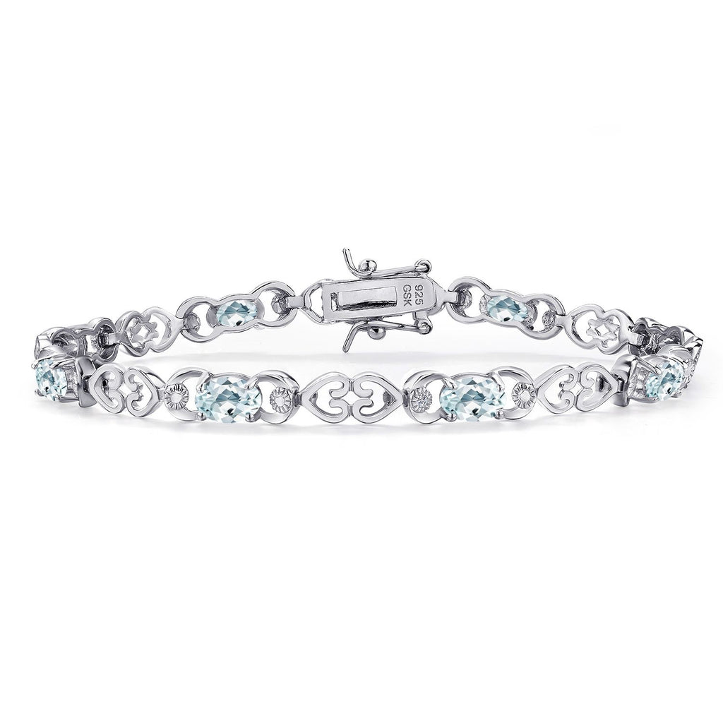 Aquamarine - March_Bracelet in 925 Sterling Silver