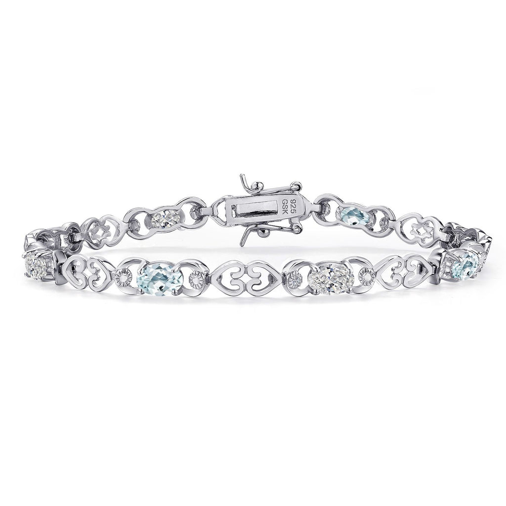 Aquamarine - March_Bracelet in 925 Sterling Silver