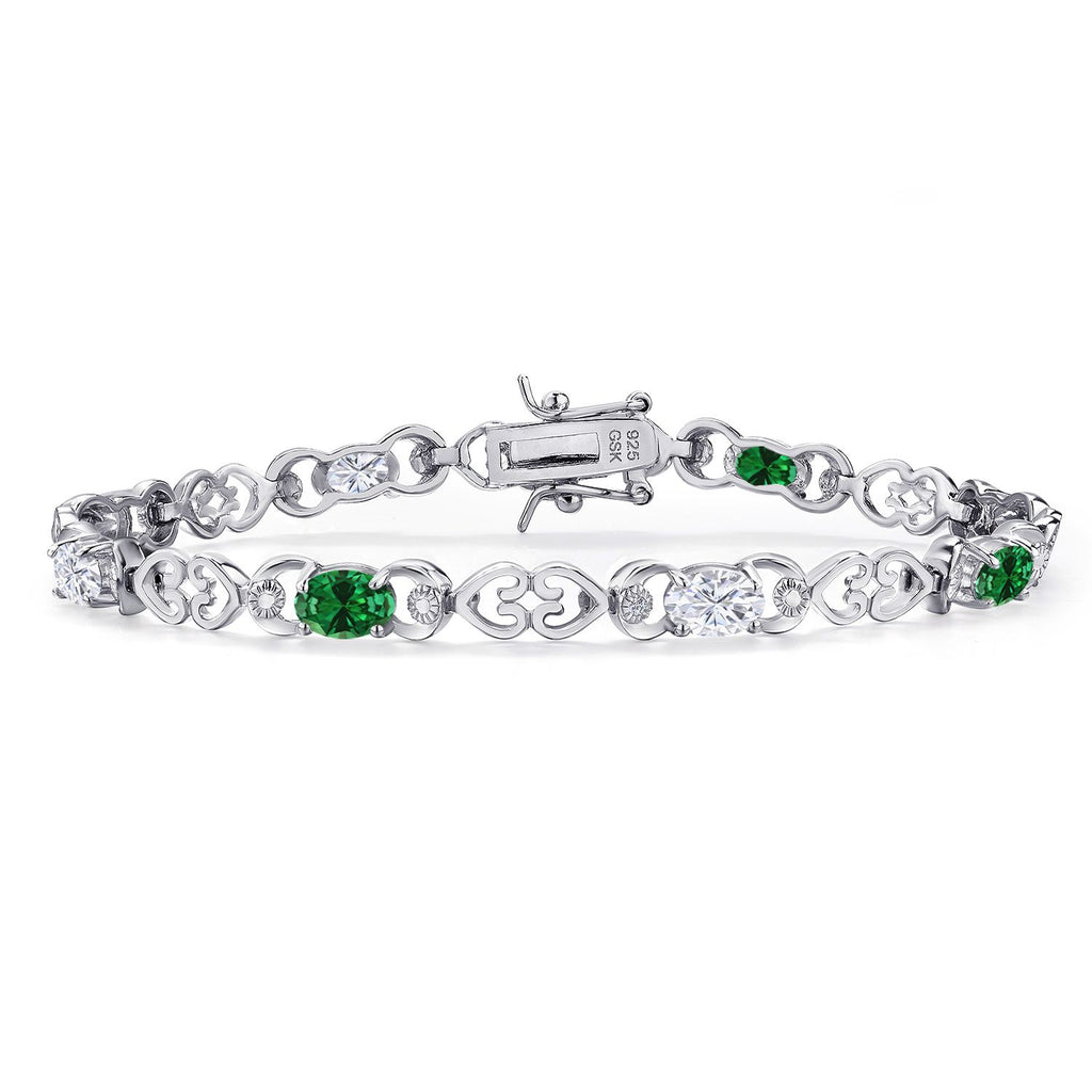 Created Emerald - May_Bracelet in 925 Sterling Silver