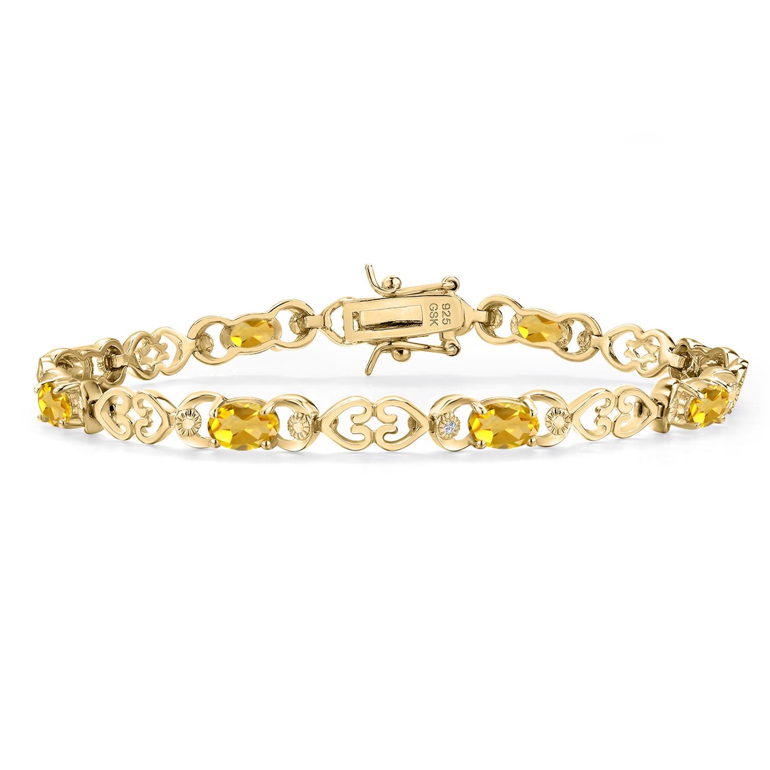 Citrine - November_Bracelet in 925 Yellow Gold Plated Silver