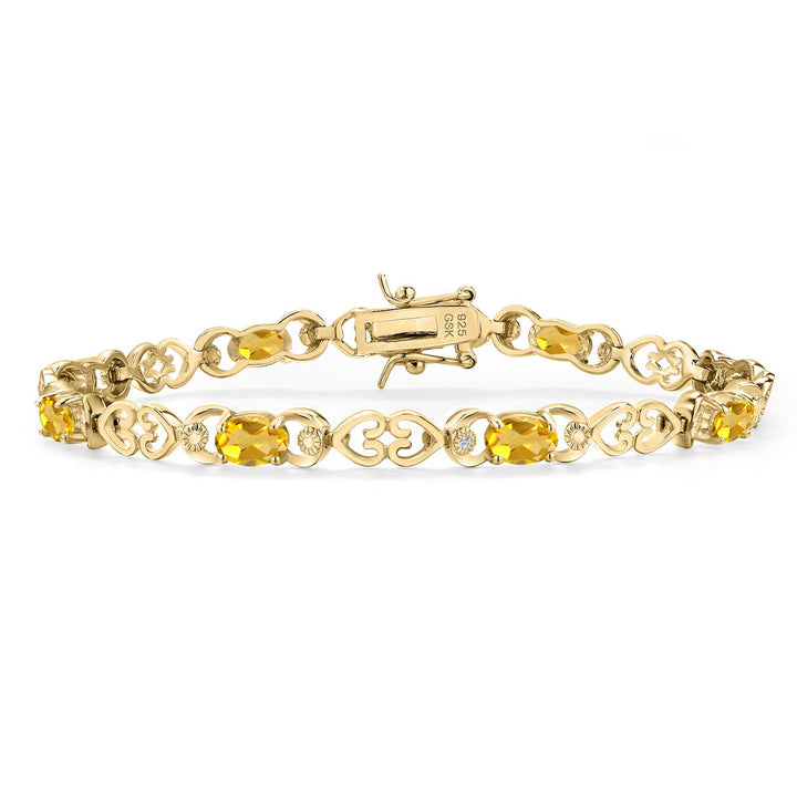 Citrine - November_Bracelet in 925 Yellow Gold Plated Silver