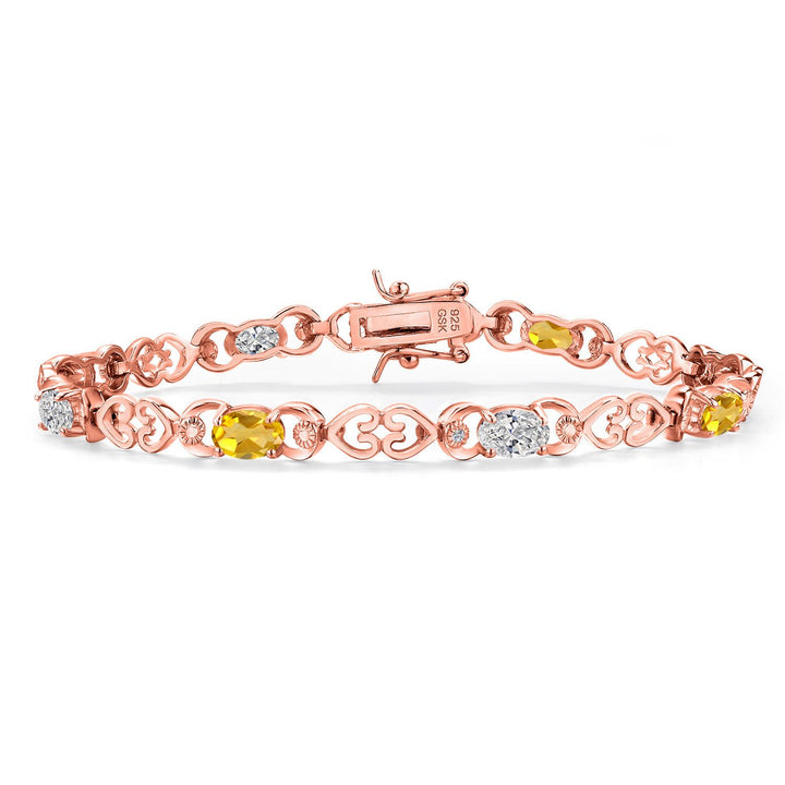Citrine - November_Bracelet in 925 Rose Gold Plated Silver