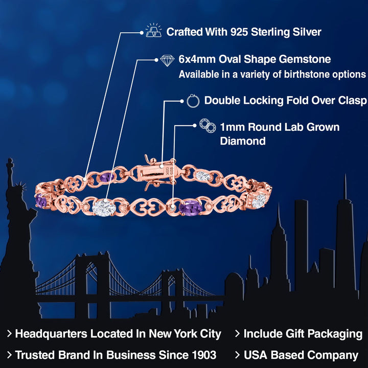 Bracelet in 925 Rose Gold Plated Silver