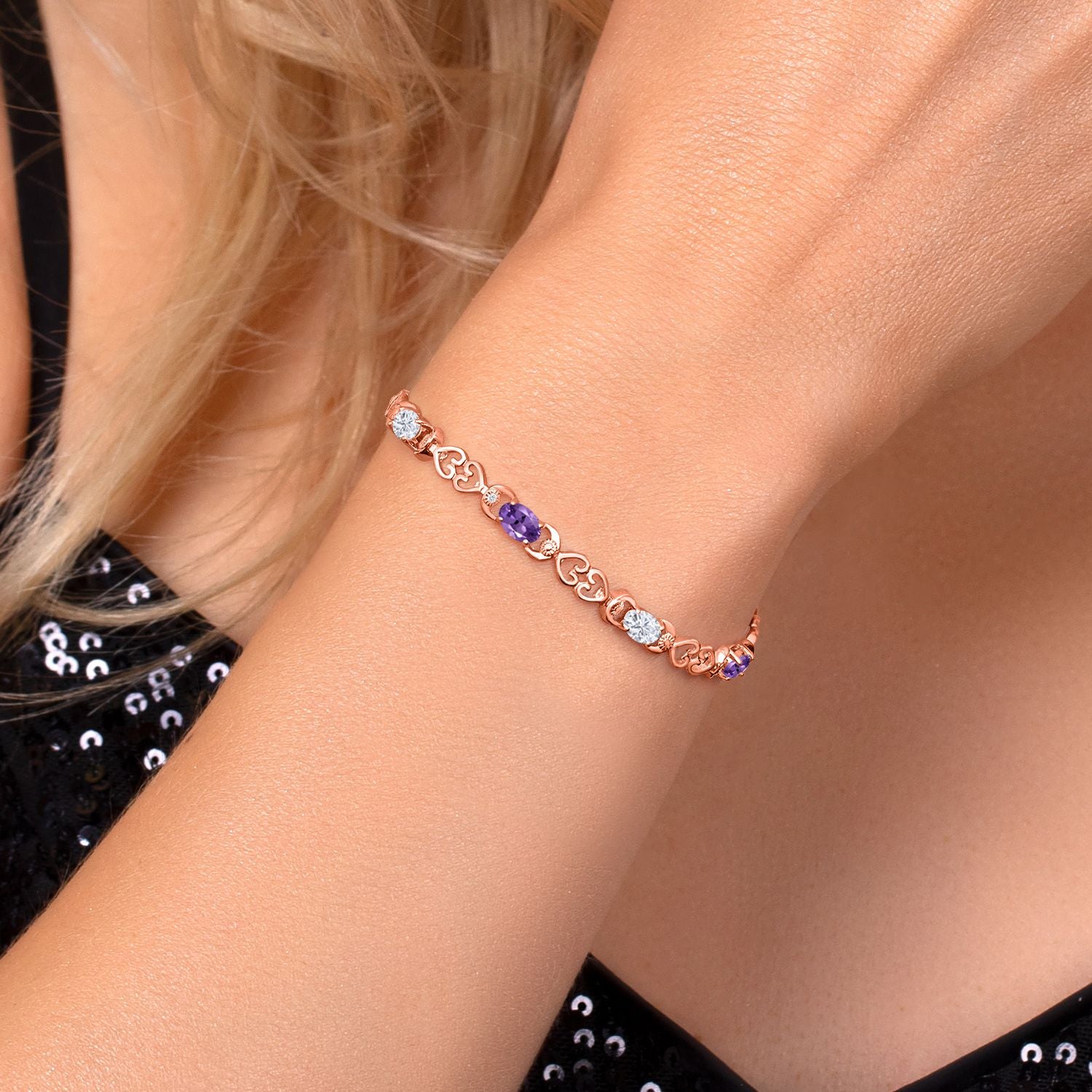 Bracelet in 925 Rose Gold Plated Silver