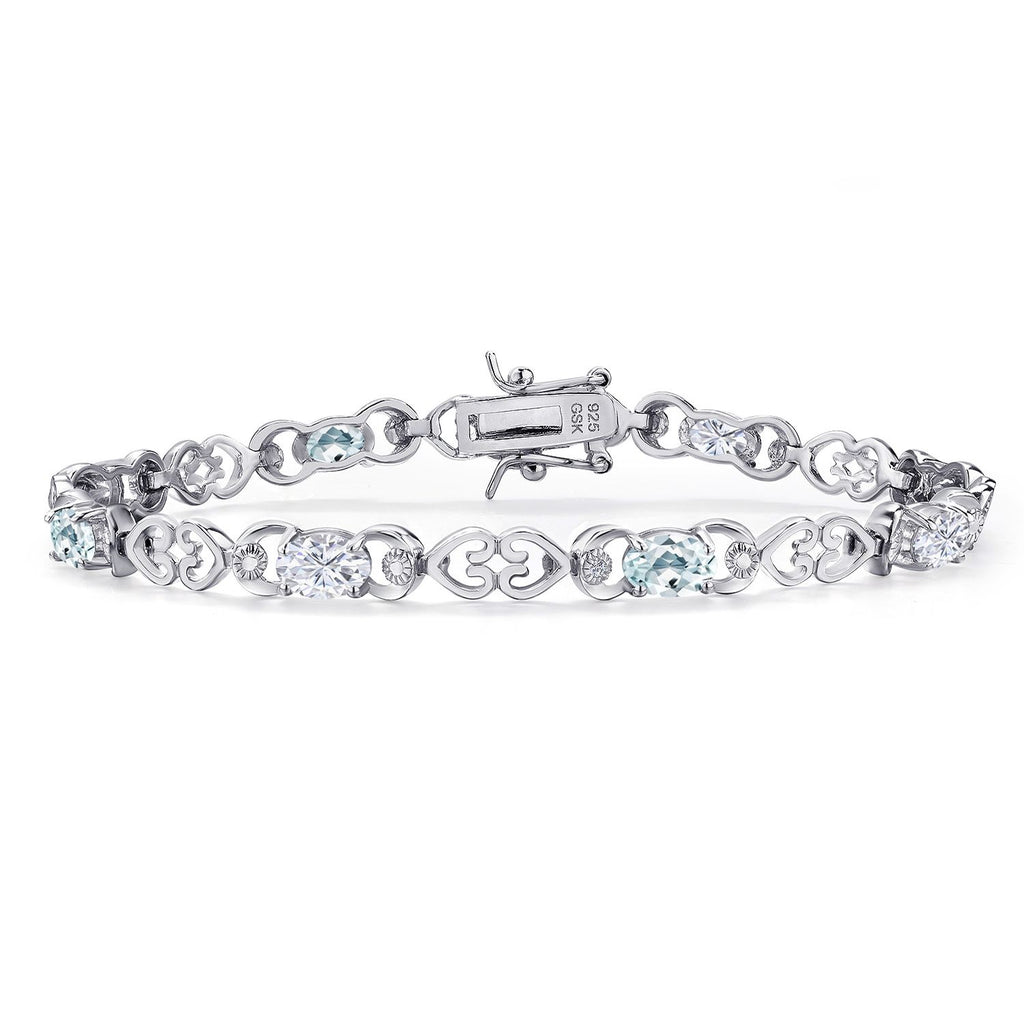 Aquamarine - March_Bracelet in 925 Sterling Silver