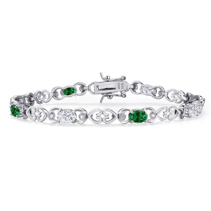 Created Emerald - May_Bracelet in 925 Sterling Silver