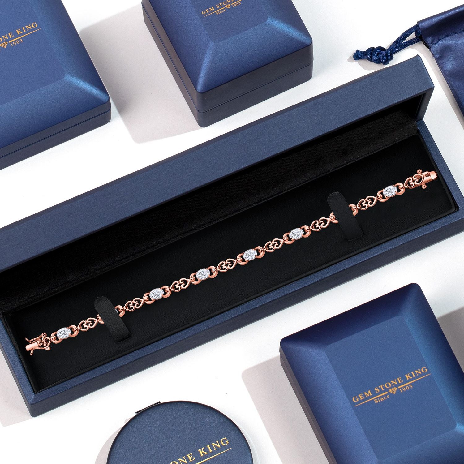 Bracelet in 925 Rose Gold Plated Silver