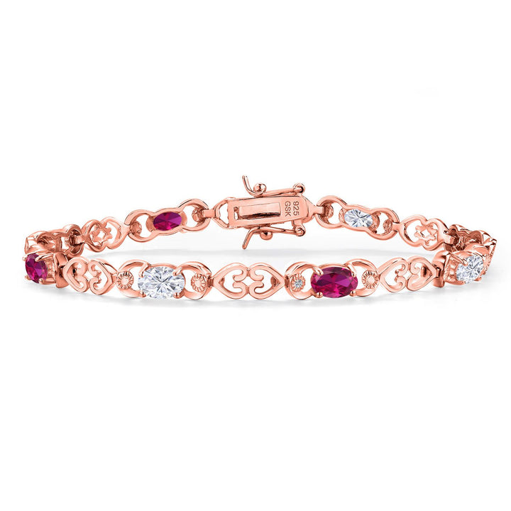Created Ruby - July_Bracelet in 925 Rose Gold Plated Silver