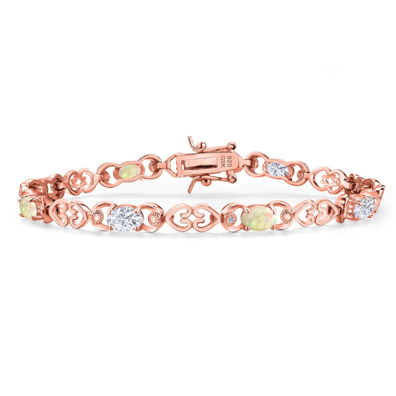 Ethiopian Opal - October_Bracelet in 925 Rose Gold Plated Silver