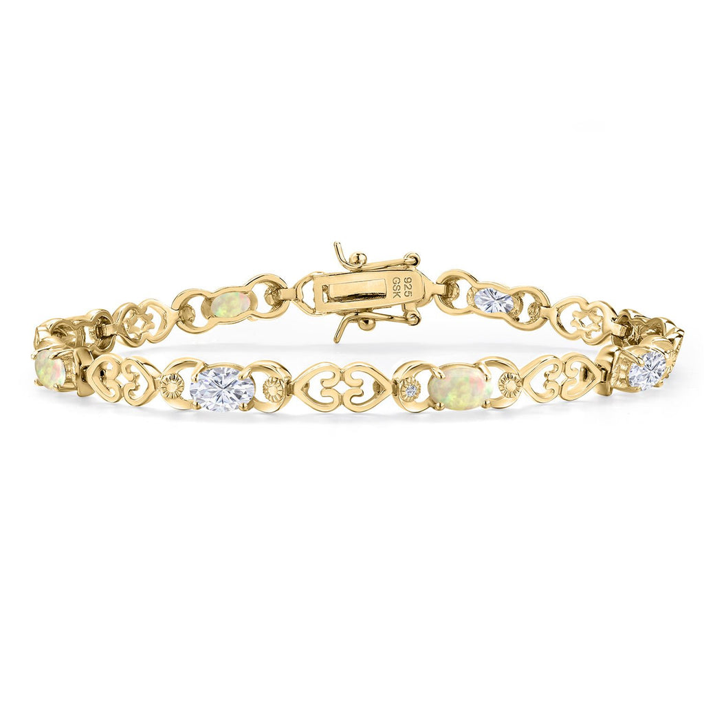 Ethiopian Opal - October_Bracelet in 925 Yellow Gold Plated Silver