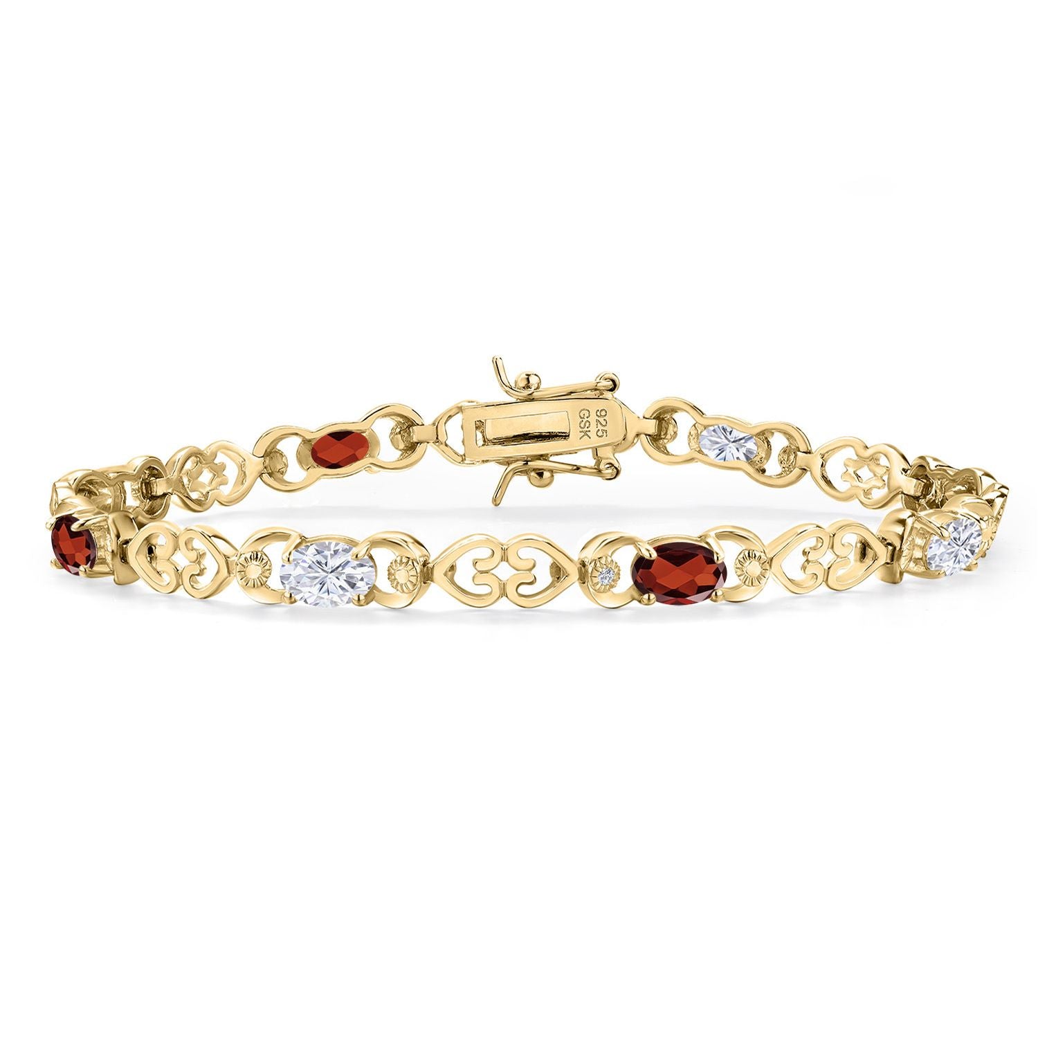 Garnet - January_Bracelet in 925 Yellow Gold Plated Silver