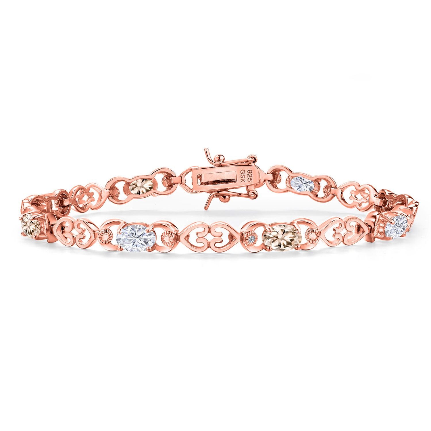 Morganite - October_Bracelet in 925 Rose Gold Plated Silver