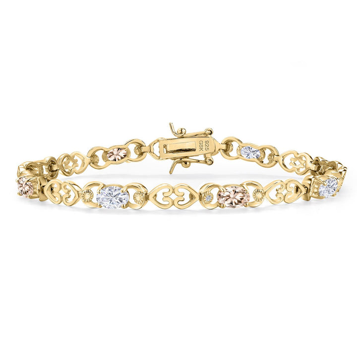 Morganite - October_Bracelet in 925 Yellow Gold Plated Silver