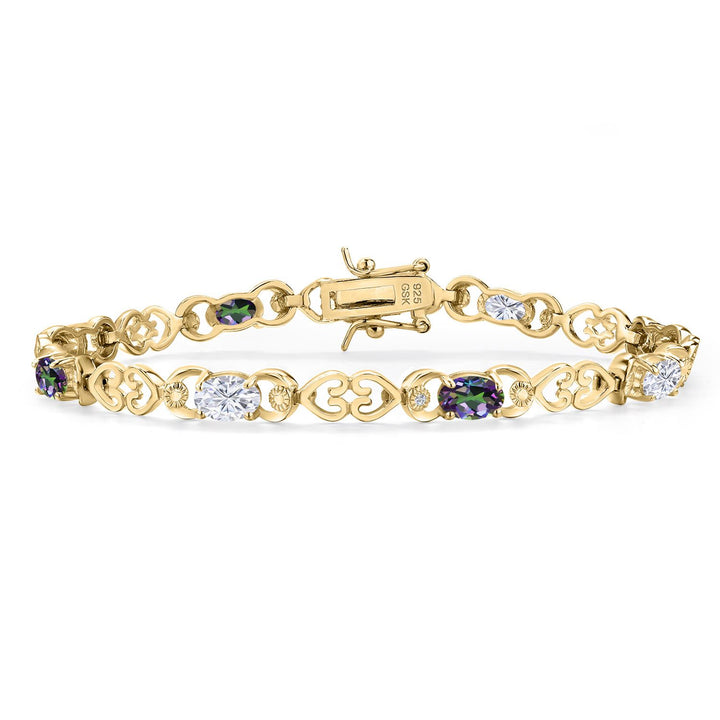Green Mystic Topaz_Bracelet in 925 Yellow Gold Plated Silver