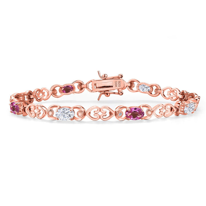Pink Mystic Topaz_Bracelet in 925 Rose Gold Plated Silver