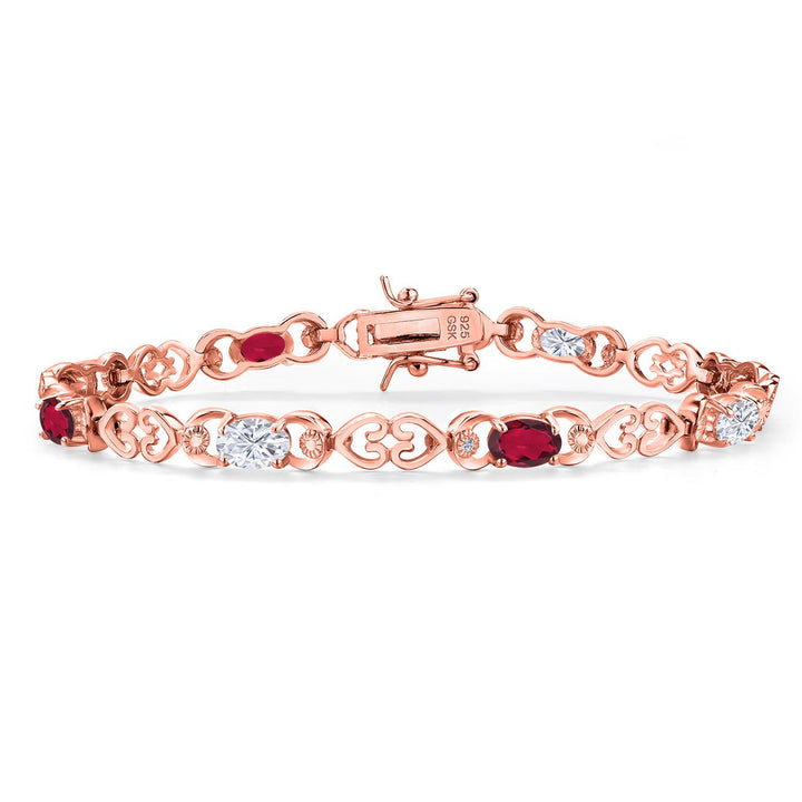 Ruby Red Mystic Topaz_Bracelet in 925 Rose Gold Plated Silver