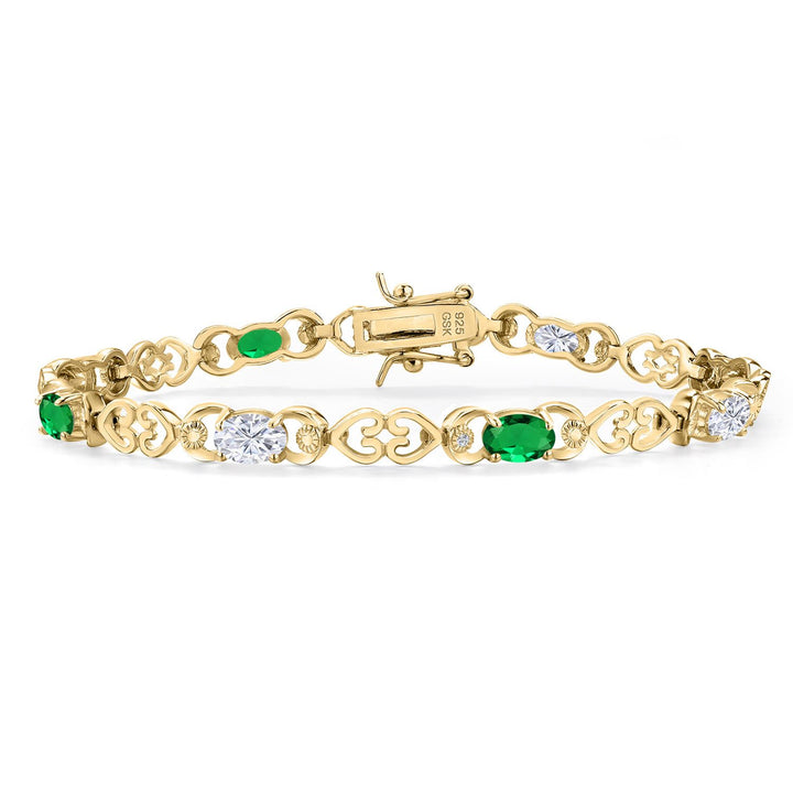 Nano Emerald - May_Bracelet in 925 Yellow Gold Plated Silver