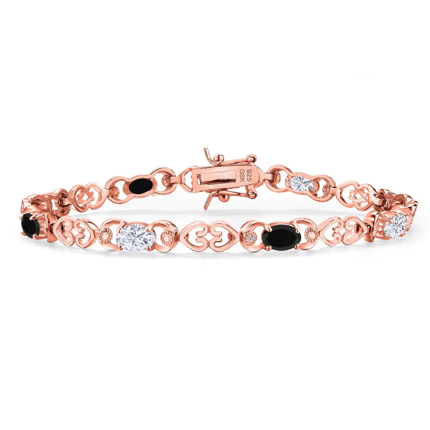 Onyx - December_Bracelet in 925 Rose Gold Plated Silver