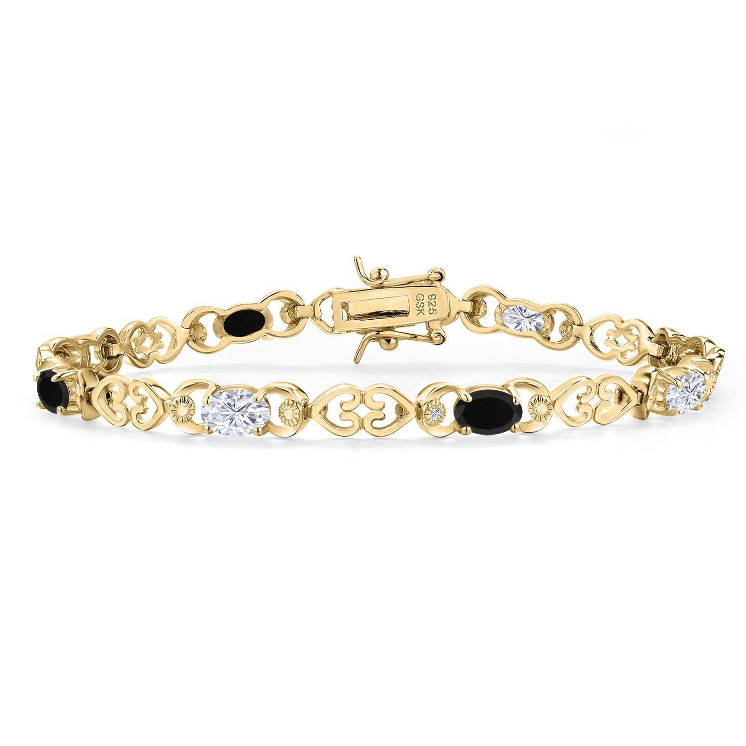 Onyx - December_Bracelet in 925 Yellow Gold Plated Silver