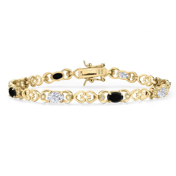 Onyx - December_Bracelet in 925 Yellow Gold Plated Silver