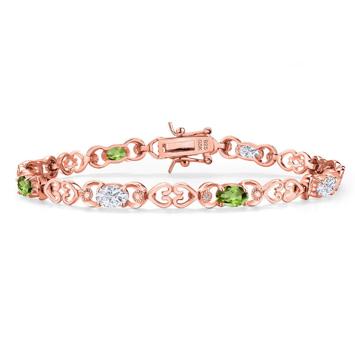 Peridot - August_Bracelet in 925 Rose Gold Plated Silver